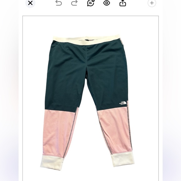 The North Face Women's Teal and Pink Thermal Leggings NWOT - Picture 1 of 4